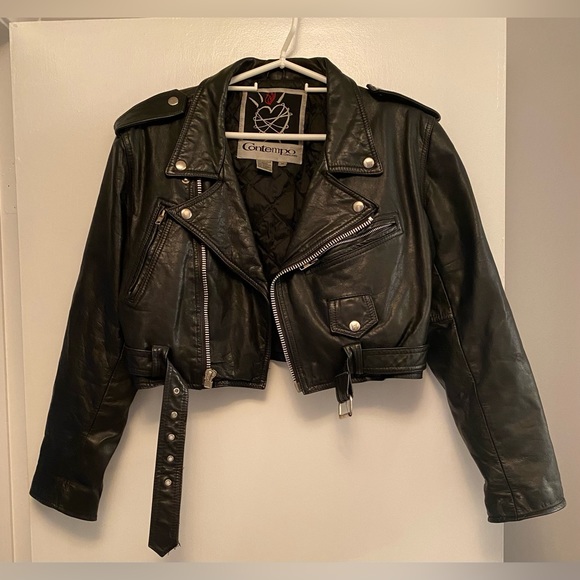 contempo Jackets & Blazers - Black genuine Leather 90s vintage jacket